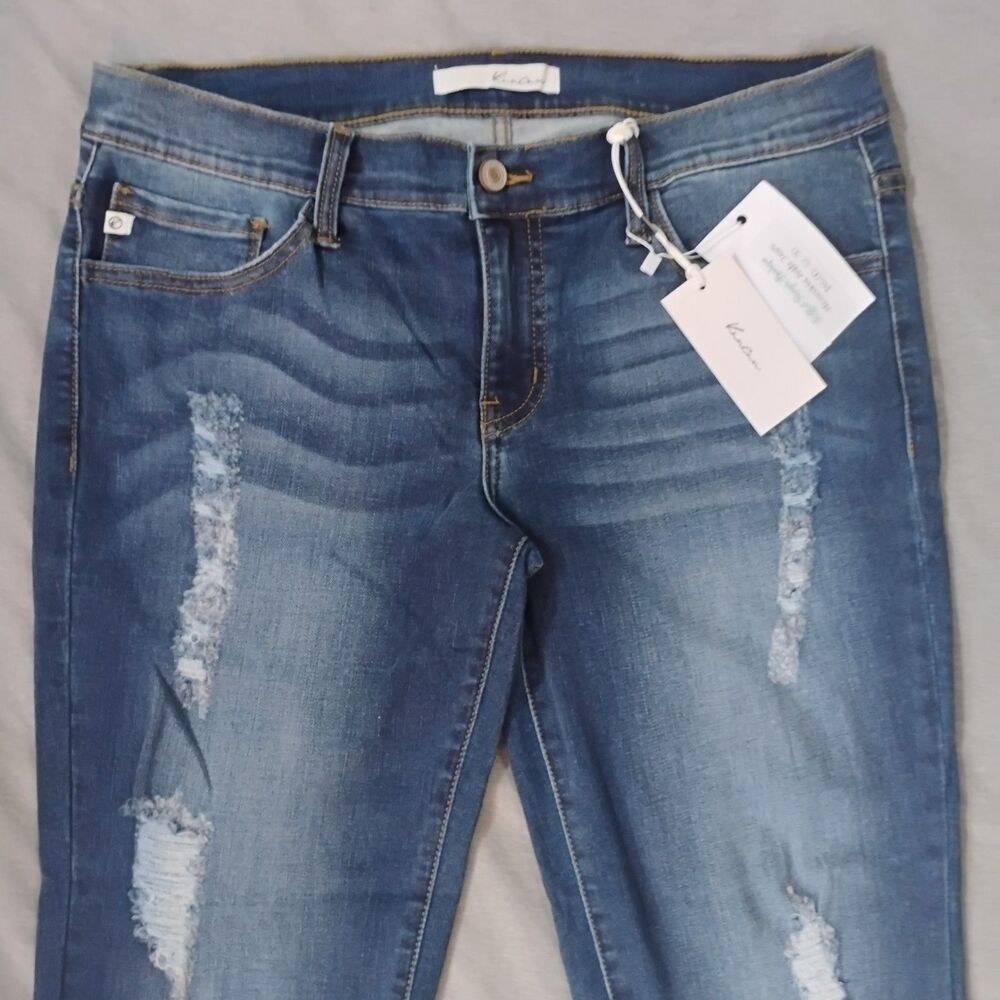 KanCan Alexandrea Ankle Jean Distressed Skinny NWT Size W13/30 Dark Wash KC8127D - Picture 2 of 16